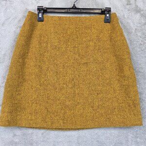 Uniqlo Skirt Womens 4 Yellow Wool Blend Lined Back Zip Mini Fall Casual Chic